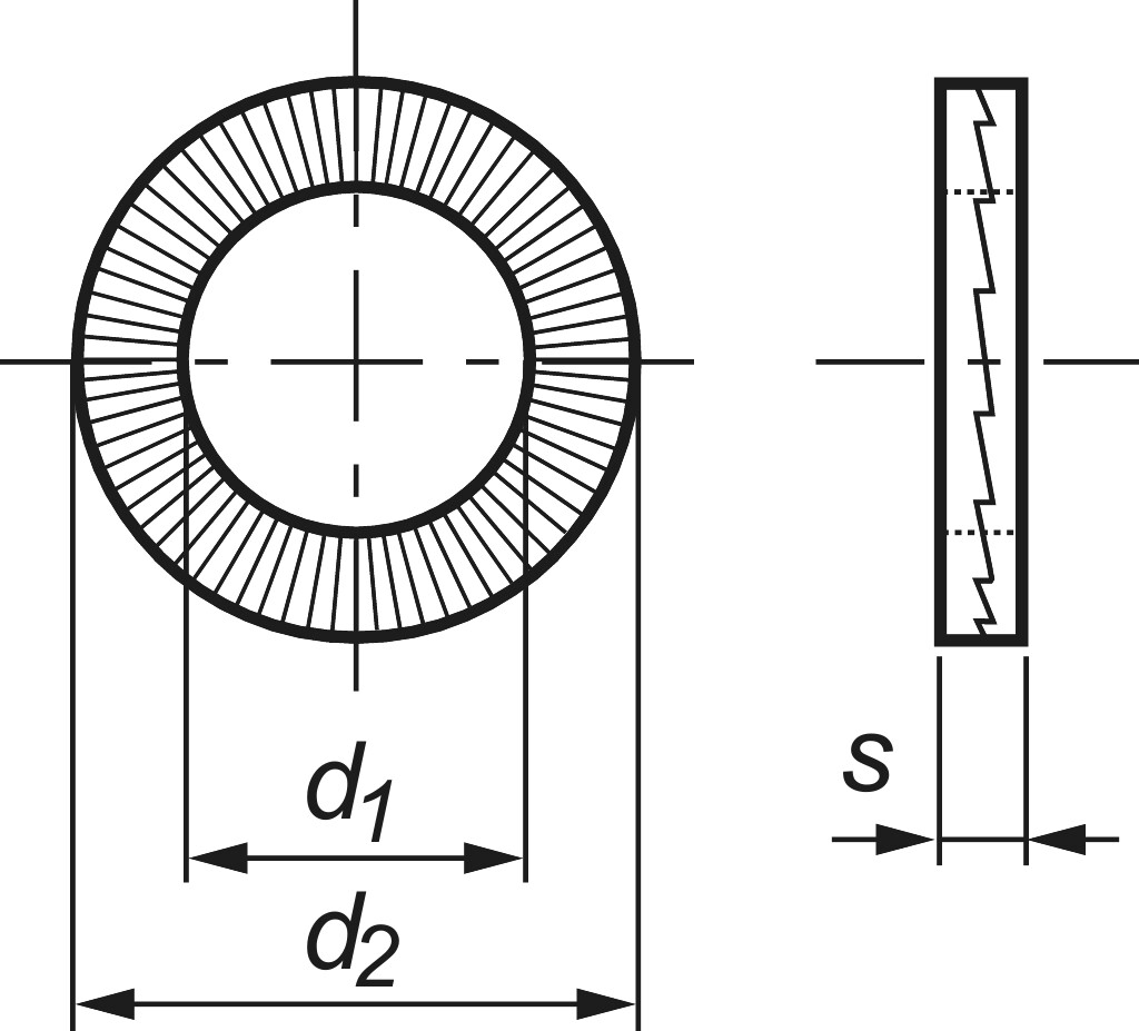 DIN 25201 NL 30 Zinklamellen  St Nord-Lock Keilsicherungsscheiben